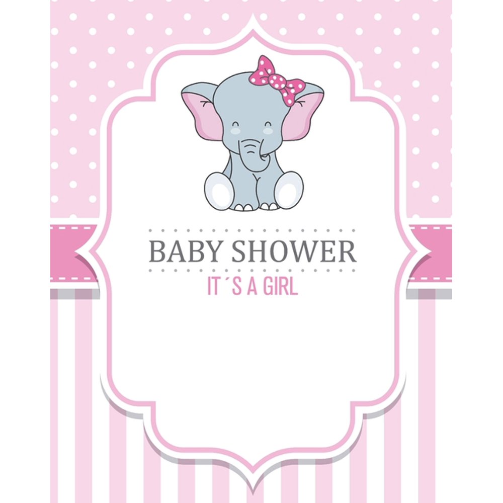 Baby Showers Baby Shower It's A Girl Pink Theme Glossy Cover, White