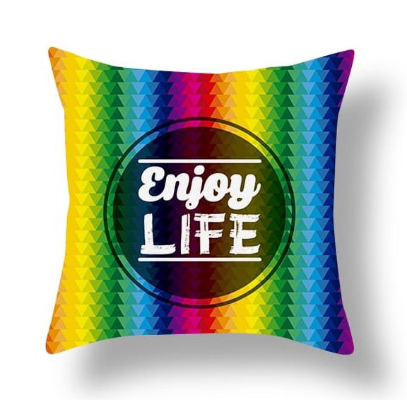 Mosaic Printed Pillowcase Personality Colorful Sofa Pillowcase Rainbow Home Bedroom Pillow Cover