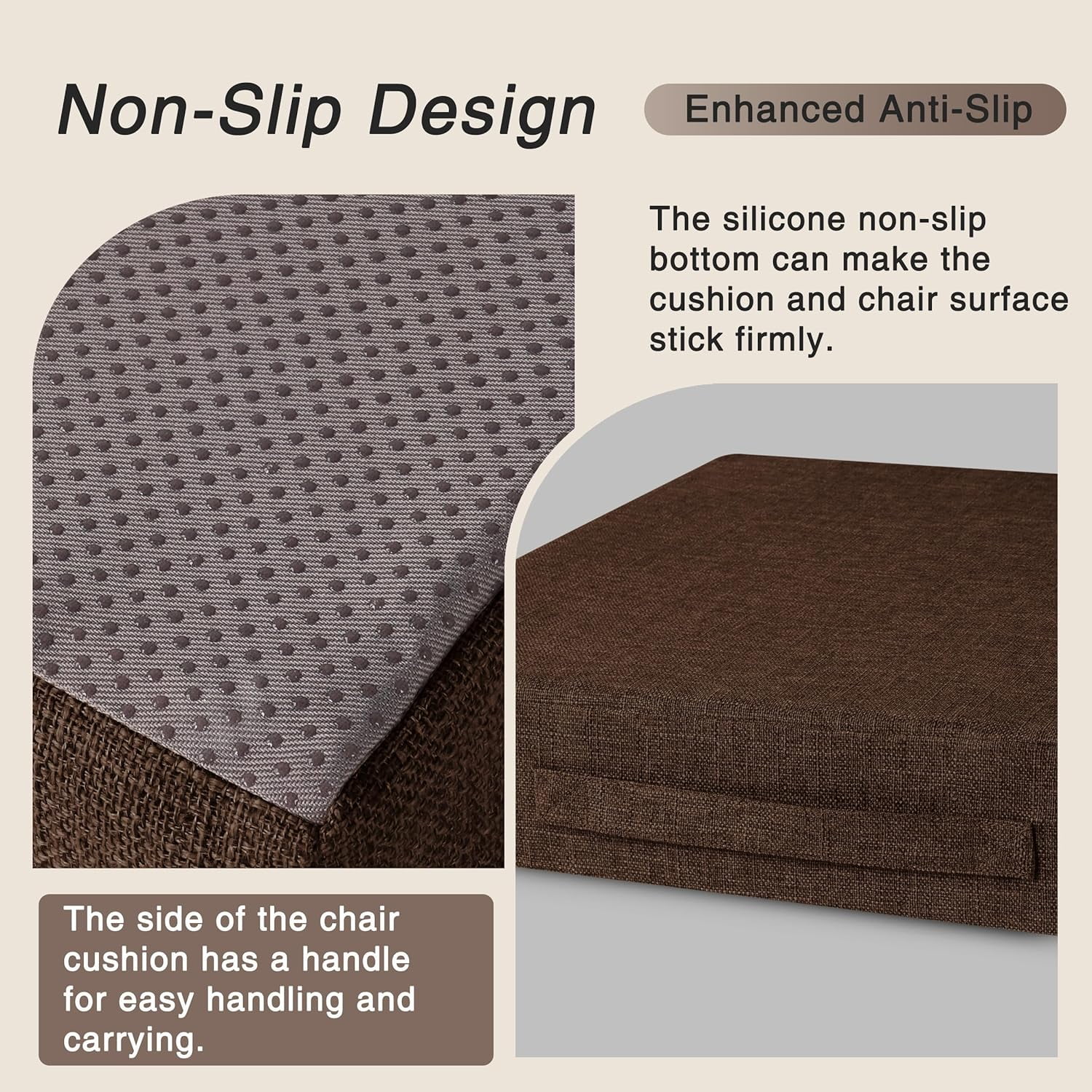 Recliner Cushions for Elderly 20"x20"x4" Thick Seat Cushion for Recliner Chair Large Square Non Slip Chair Pads with Washable Cover for Armchair Couch Coffee