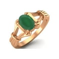 thumbnail image 2 of 925 Sterling Silver Rose Vermeil 7x5mm Oval Shape Green Onyx Engagement Women Valentines Day Gifts Ring, 2 of 4