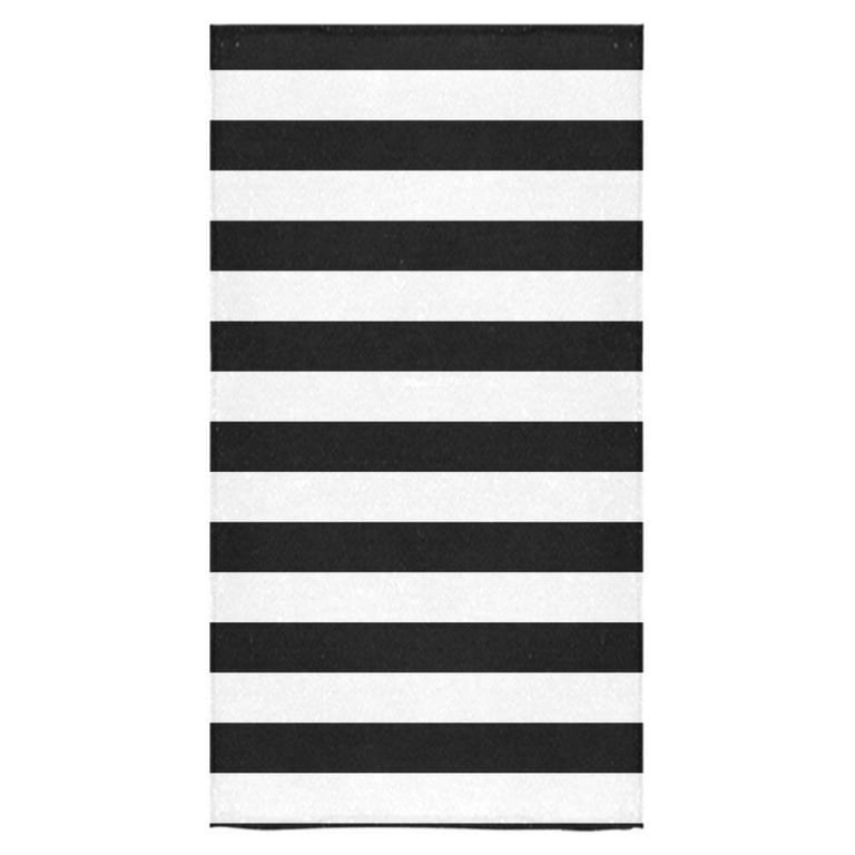 MKHERT Black And White Stripe Bath Towel Shower Towel Wash Cloth Face  Towels 16x28 inches