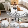 thumbnail image 5 of Round Rugs 6Ft, Black Spring Floral Round Area Rug Washable Indoor Throw Carpet, Watercolor Botanical Summer Vintage Soft Non Slip Circle Rug for Office Cabinet Home Decor Aesthetic, 5 of 8