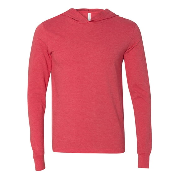 Bella 3512 Unisex Jersey Long Sleeve Hoodie - Heather Red- Extra Large