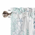 thumbnail image 5 of Living Room Curtains 72 Inches length, Coastal Window Treatment Curtain Drapes, Turquoise Blue Turtle Starfish Coral Jellyfish Light Filtering Drapes for Bedroom Laundry Room, 52"x72", 2 Panels, 5 of 7