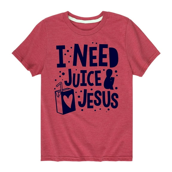 Solid Light - I Need Juice And Jesus - Youth Short Sleeve Tee