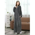 thumbnail image 4 of Robes for Women, LOFIR Long Womens Robes, Cozy Soft Fluffy Fleece Front Zipper Robe, Warm Plush Winter Bathrobe with Side Pockets,Grey, 2XL3XL, 4 of 10