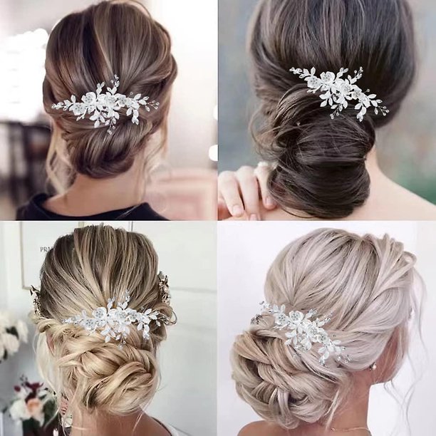 Pinza de pelo de boda, peine de pelo de Diamante nupcial, peine de pelo de perlas de cristal, accesorio de pelo de boda, peine de pelo de boda decorativo, accesorios para el cabello para novias Gi