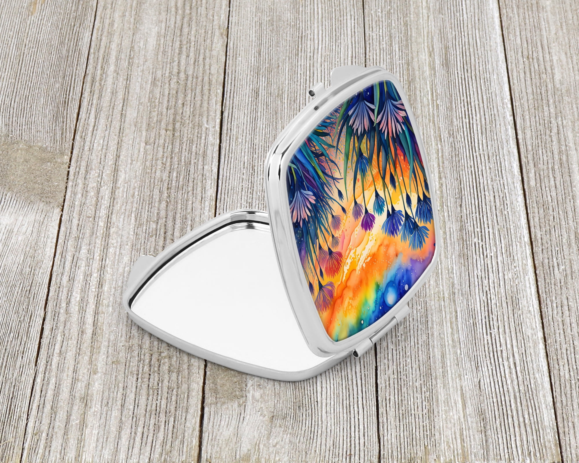 Colorful Agapanthus Compact Mirror 2.75 in x 3 in