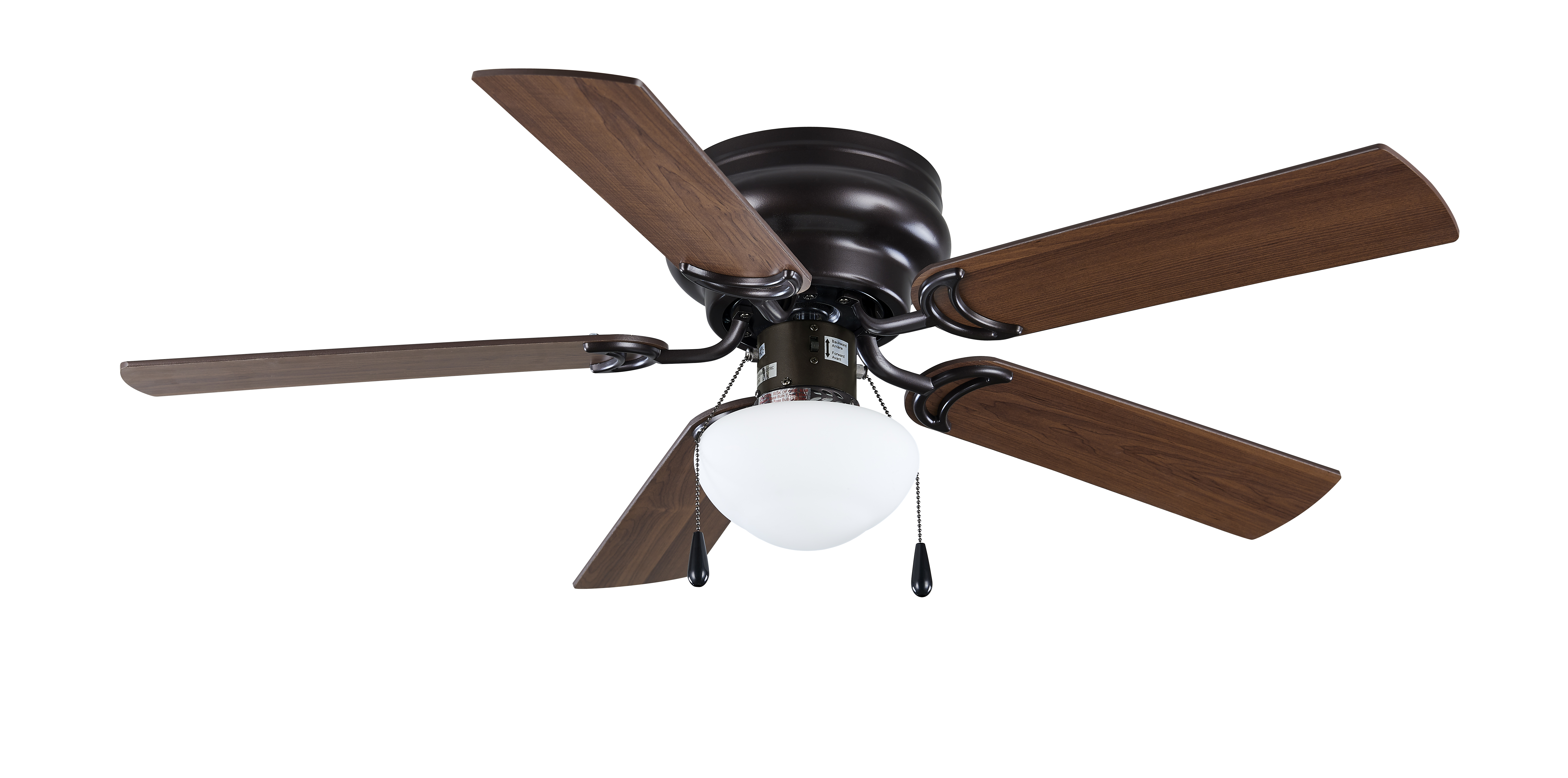 Mainstays 44" Hugger Indoor Ceiling Fan with Single Light, Bronze, 5 Blades, LED Bulb, Reverse Airflow - image 2 of 8