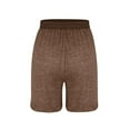 thumbnail image 5 of Fashion Olyvenn Womens Summer Shorts Trendy Drawstring Loose Yoga Pants Elastic High Waisted Beach Shorts Comfy Short Pants Khaki M, 5 of 6