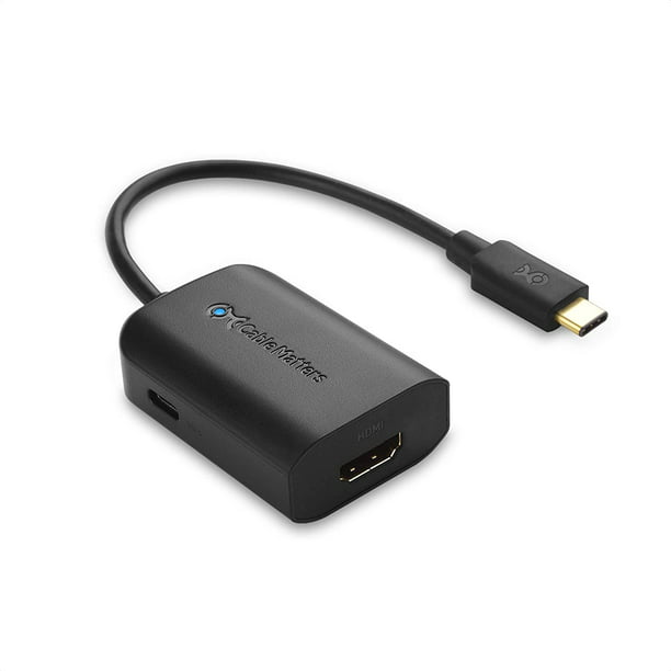 Afm Wat is er mis Wereldwijd Cable Matters USB C to HDMI Adapter (USB-C to HDMI Adapter) Supporting 4K  60Hz and 60W Charging Black - Thunderbolt 3 Port Compatible with MacBook Pro,  iPad Pro, Samsung Galaxy S20, Note10,