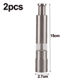 2Count Stainless Steel Salt & Pepper Grinders, Modern Thumb Operated