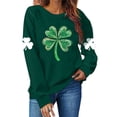 thumbnail image 4 of LEKWK Womens St Patricks Day Tops Heart Clover Pattern Graphic Tees Round Neck Sweater Tops Irish Collar Text Daily Wear, 4 of 4