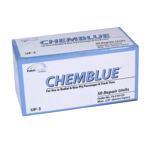 CHEMBLUE Universal 3 Tire Repair Unit, Tire Repair Patch for Passenger, Truck, SUV, Truck, Bias, Radial, Tubeless or Tube-Type Tire Puncture Injuries, 14210CH (2-5⁄8), (Box of 50)