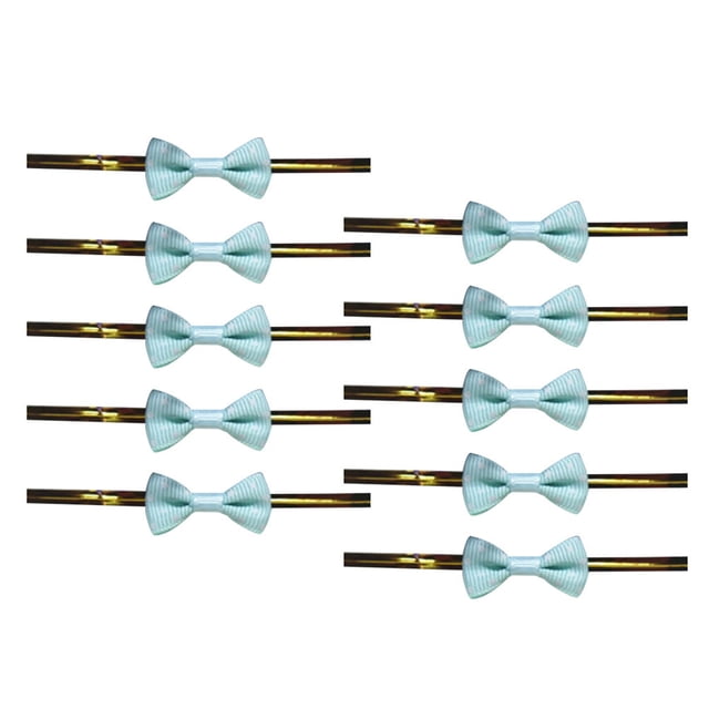 MasteelfCA 20pcs Tie Ribbon Dot Bow for Candy Bag Steel Baking Packing Dessert Sealing Ties(Sky Blue)
