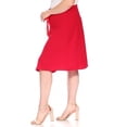 thumbnail image 3 of Women's Plus Size Casual High Waist Bow Tie Belted A Line Midi Knee Length Skirts, 3 of 6
