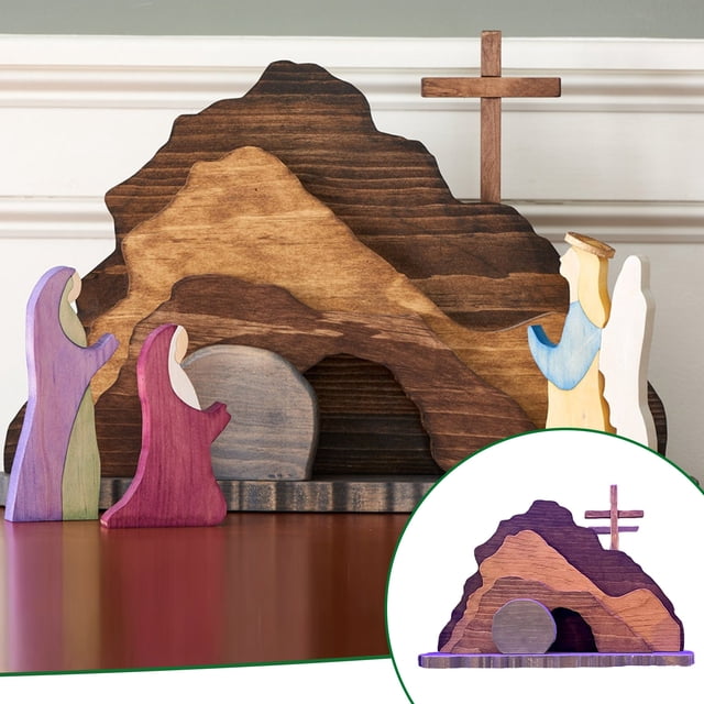 EGNMCR Easter Decorations For The Home Easter Decor Easter Resurrection Scene Spring Easter Risen Christ Figurine Decor for The Home Easter Decorations