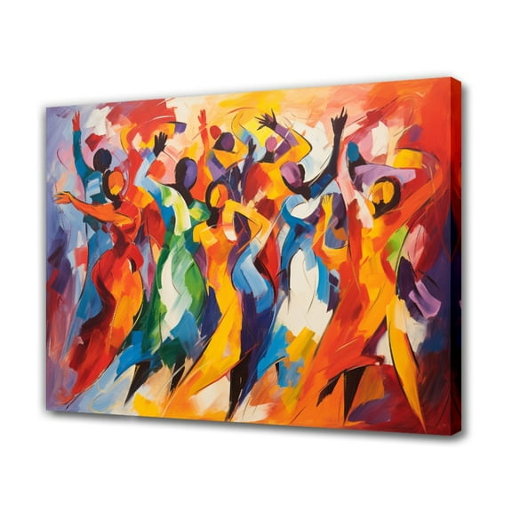 Abstract Art Decorative Painting People Dancing Framed Canvas Poster Bedroom Decor Sports Landscape Office Room Decor Gift,Frame-style,20x30inch(50x75cm)