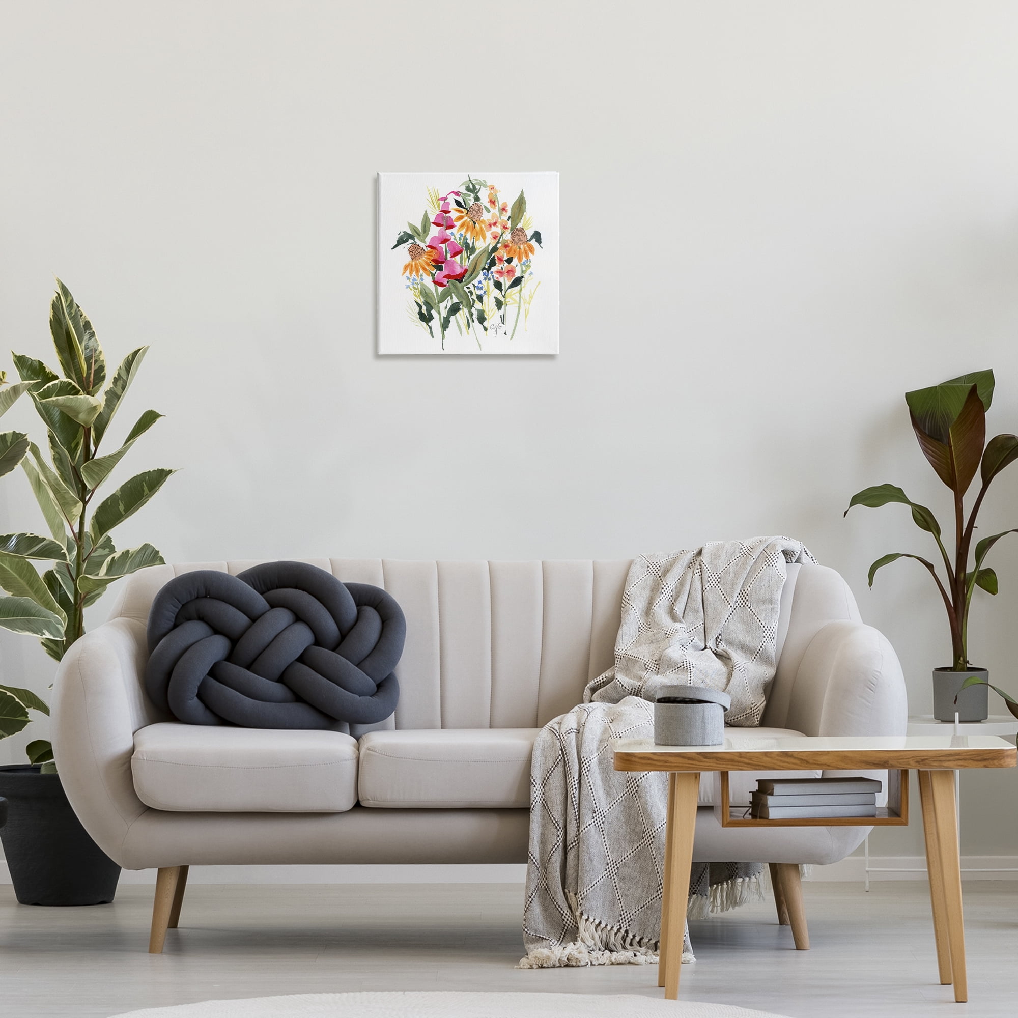 Stupell Industries Abstract Varied Bouquet Botanical & Floral Painting Gallery Wrapped Canvas Art Print Wall Art, 17 x 17