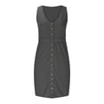 thumbnail image 7 of BLVB Sundresses for Women Sleeveless V Neck Button down Tank Dress Casual Loose Summer Beach Dress, 7 of 7