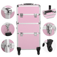 thumbnail image 5 of Alden Design Professional Makeup Case, 3 in 1 Portable Trolley, Pink, 5 of 7