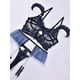 thumbnail image 5 of Floral Embroidery Lingerie Set, Sexy Chain Cami Crop Top Bra & Hollow Thong Panties, Women's Sexy Lingerie & Underwear, 5 of 5