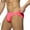 Pink, variant on Pitauce Mens Low Waist Swim Briefs Quick Dry Bikini Swimsuit Solid Color Elastic Waist Bathing Suit, M-2XL