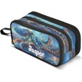 thumbnail image 1 of wonima02 Custom Large Pencil Case with Name Octopus Pen Pouch Bag Holder Organizer Stationery Bag with 3 Compartments, 1 of 1