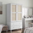thumbnail image 1 of vidaXL Wardrobe SENJA Rattan Look White 90x55x175 cm Solid Wood Pine, 1 of 5