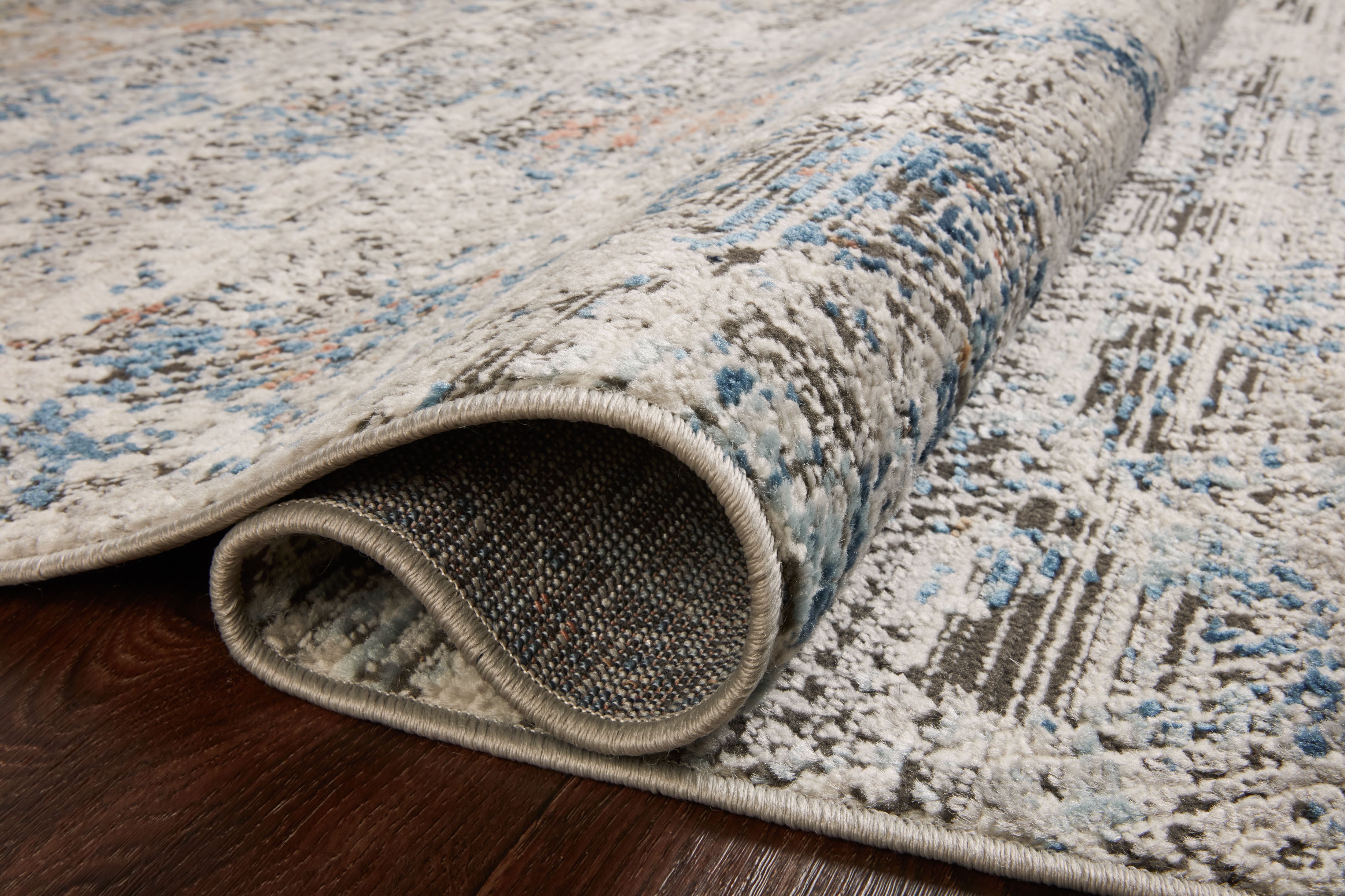 Loloi Bianca Collection BIA-04 Grey / Multi, Abstract Area Rug 5'-3" x 7'-6"