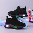 thumbnail image 5 of Gubotare Infant Shoes Toddler Boys Girls Light Up Shoes Lightweight Mesh Breathable Fashion Led Flashing Walking Running Sneakers for Toddler Kid Size 6 (Black,6 Toddler), 5 of 9