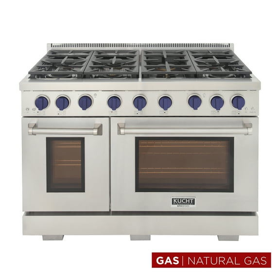 Kucht Professional 48" Stainless Steel Natural Gas Range with in Silver/Blue