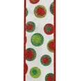 thumbnail image 2 of Reliant Ribbon - 90277W-030-40F, Bullseye Dots Glitz Wired Edge Ribbon, White, 2-1/2 Inch, 10 Yards, 2 of 3