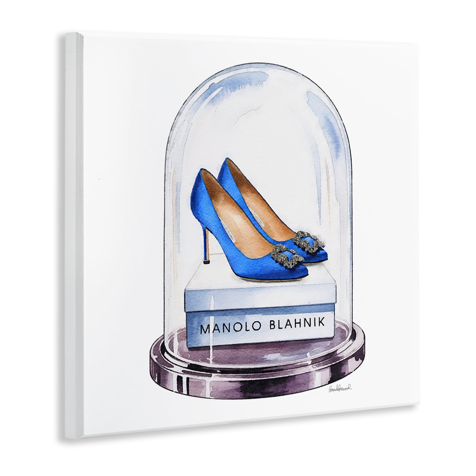 Stupell Industries Blue Heels in Bell Jar Wall Plaque Art, design by Amanda Greenwood