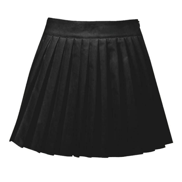 Women's Tennis Skirt Lightweight Pleated Athletic Skorts Sports Golf  Running Mini Skirt with Pockets and Shorts,012-black,X-Large,F82626