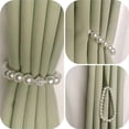 thumbnail image 4 of 4Pcs Magnetic Pearl Curtain Buckle, Pearl Magnetic Curtain Tiebacks,Rhinestone Magnetic Ball Straps Curtain Tiebacks Magnetic Clips Holdbacks Buckle Pearl White Style25CM, 4 of 6