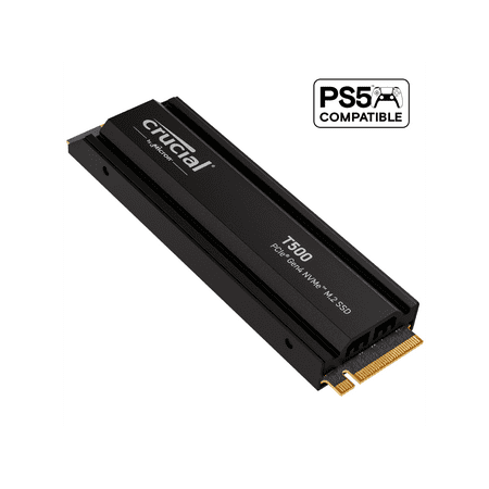 Crucial T500 2TB Gen4 NVMe M.2 Internal Gaming SSD with Heatsink, Up to 7400MB/s, PlayStation 5 Compatible + 1mo Adobe CC All Apps- CT2000T500SSD5