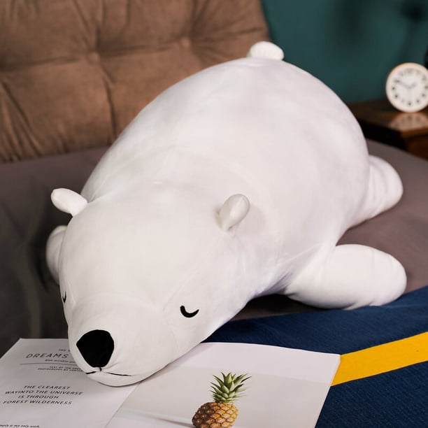 Oso Polar Kawaii de 27/50/75CM, juguete de peluche para niños, muñeco de bebé suave, almohada con relleno de animales, juguetes de dibujos animados, regalos para niños zhangyuxiang LED