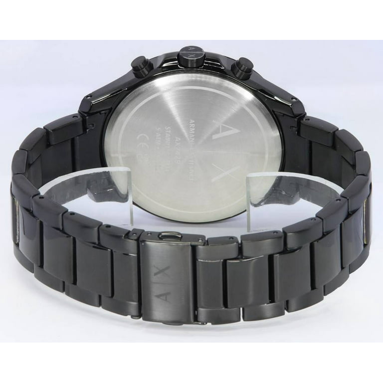 Men\'s Quartz Chronograph Dial AX2429 Hampton Exchange Armani Black Watch
