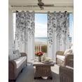 thumbnail image 4 of Blackout Curtains for Bedroom, Grey Botanical Room Darkening Window Drapes for Living Room, Weeping Eucalyptus Leaves Watercolor Thermal Insulated Grommet Curtains, 42x63 inch, 2 Panels, 4 of 9