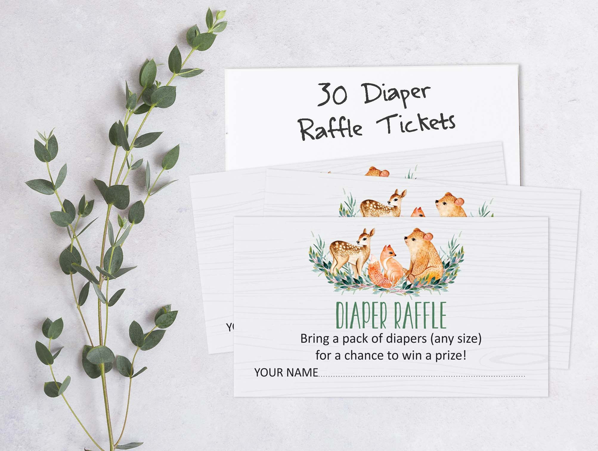 Inkdotpot Set Of 30Jungle Animals Baby Shower Invitations-Diaper Raffle Tickets And Baby Shower Book Request Cards Gender Neutral Invites Its A Boy Its A Girl