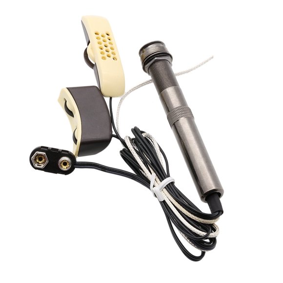 ASCENDAS Folk Acoustic Guitar PICKUP, A-202 Guitar Equalizer Piezo Pickup Amplifier Tuner with 6.35mm output jack (with microphon