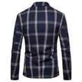 thumbnail image 3 of Yindaity Mens Plaid Blazer Sports Coat Casual Slim Fit Checkered Blazer for Men Wedding (Navy,XL), 3 of 4