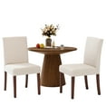 thumbnail image 2 of Upholstered Fabric Dining Chairs Set of 2 with Wood Legs, Modern Parsons Chairs with High Back for Kitchen, Dining Room, or Restaurant, Beige, 2 of 8