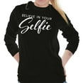 thumbnail image 3 of Believe in Selfie Cute Motivational Women Plus Size Long Sleeve Graphic Tee Brisco Brands 2X, 3 of 5