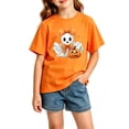 thumbnail image 2 of WhouRiu Girls Halloween Graphic Tees Kids Short Sleeve Crew Neck Tshirt Comfortable Cute Holiday Party T Shirts,4-5 Years, 2 of 4