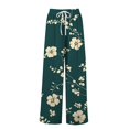 thumbnail image 5 of TRUBKH boho pants for women High Waist Wide Leg Pants Floral Solid Long Palazzo Pants Summer Print Boho Palazzo Pants High Waist Trousers With Pockets women's lounge boho outfits for women Brown L, 5 of 6