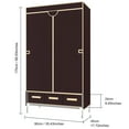 thumbnail image 5 of Simple & Portable Non-Woven Fabric Wardrobe, with Hanging Space for Coats and Bags, Sturdy & Easy to Assemble, 3 Storage Drawers, Ideal for Rentals, Dorms, Bedrooms, Deep Coffee, 5 of 9