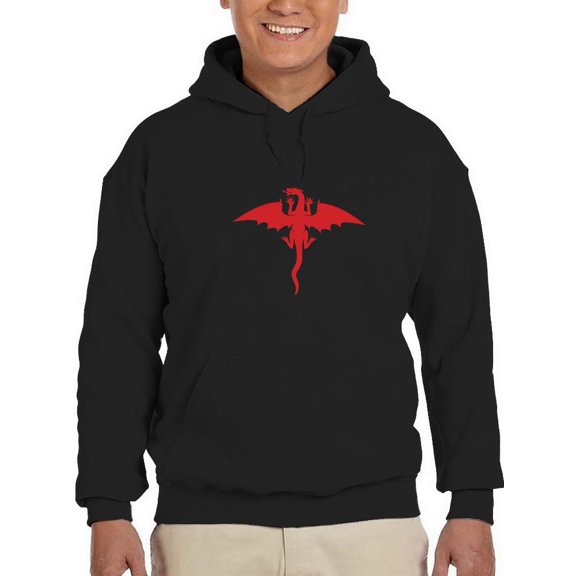 Flying Fire Dragon Hoodie Men -SPIdeals Designs, Male x-Large