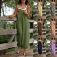 thumbnail image 1 of Sentmoon Jumpsuits for Women Plus Size Rompers for Women Vacation Sleeveless Solid Color Regular Fit Summer Outfits for Women 2026 with Pockets for Beach and Vacation, 1 of 6